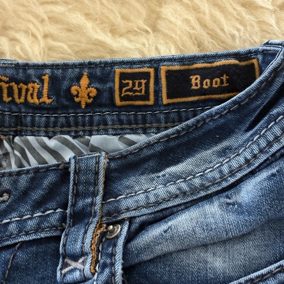 Rock Revival ‘Julee’ Bootcut Faded Blue Jeans with Detailed Stitching - Picture 6 of 7